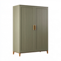 Armadio 100 x 50 x 180 cm in legno verde oliva a 2 ante con piedini