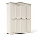 Armadio guardaroba 180 x 60 x 200 cm in legno avorio a quattro ante stile classico