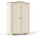 Armadio guardaroba 120 x 60 x 200 cm in legno color avorio a 2 ante stile classico