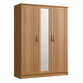Armadio 120x60x200 cm in legno ingegnerizzato rovere con specchio - stile classico a 3 ante