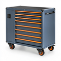 Carrello portautensili 85 x 46 x 98 cm in acciaio blu arancione con 8 cassetti e vano chiuso